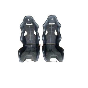 Asientos de Coche de Fibra de Carbono Ligeros, Asientos de Pista de Cuero Rojo, Asientos de Coche Eléctricos Totalmente Automáticos para Ferrari 458 - Product Image 1