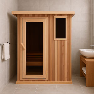 Sauna de Vapor Húmedo para 4 Personas con Calefactor Eléctrico, Madera de Hemlock Sólida, Panel de Control Computarizado, 220v, Función de Vapor Seco - Product Image 2
