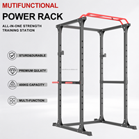 Rack de Squat Robuste avec Banc de Musculation Multifonctionnel et Fonctions de Traction et de Pression Thoracique