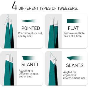 Pince à épiler oblique incurvée de haute qualité avec pointe antidérapante pour une épilation en douceur et des retouches rapides et faciles pour les sourcils - Product Image 4