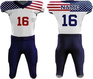 Sublimation personnalisée vêtements de football chemise et short uniformes de football américain vêtements de sport hommes ensembles acceptent les conceptions personnalisées - Product Image 1