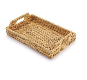 Juego de 2 uds. De bandeja de servicio tejida de mimbre de ratán, bandeja de servicio de fruta de agua trenzada, bandeja de mimbre tejida, superventas de La India - Product Image 3