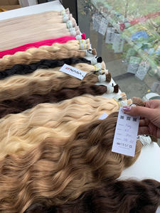 Prix de gros Extensions de cheveux vietnamiens vierges de haute qualité 100% Extensions de cheveux humains en vrac de couleur Afro personnalisables - Product Image 3