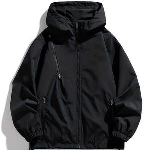 Servicio de OEM, buena alta calidad, impresión personalizada, forro de malla, chaqueta impermeable con cremallera, chaqueta cortavientos con capucha para hombres a la venta - Product Image 4