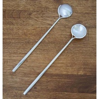 Cuillère-mesure en acier inoxydable pour la maison, modèle carré unique, manche fait à la main, manche en laiton de styliste, cuillère-mesure pour la maison