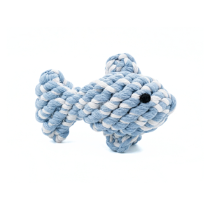April the Happy Fish Jouet en corde pour animaux de compagnie en lin, écologique, interactif, classique, moderne, de luxe, tendance, pour chien, Carto - Product Image 1