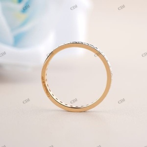 Anillo DE BODA apilable de Moissanite Eternity de corte redondo para mujer, joyería certificada GRA, último diseño de banda de boda para ella - Product Image 4