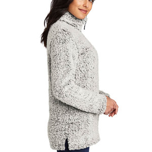 Chaqueta con cremallera completa de forro polar Sherpa personalizada para mujer al por mayor - Product Image 6