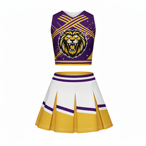 Nouveau design imprimé ensembles uniformes de pom-pom girl Logo de l'équipe personnalisé confortable école Cheerleading porter 100% polyester Service OEM - Product Image 4