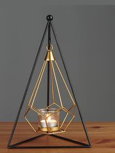 อุปกรณ์บนโต๊ะอาหารสำหรับงานแต่งงานโคมไฟตั้งเทียนโลหะใหม่และเชิงเทียนสำหรับร้านอาหารและในร่มที่วางเทียนชาโลหะ - Product Image 5