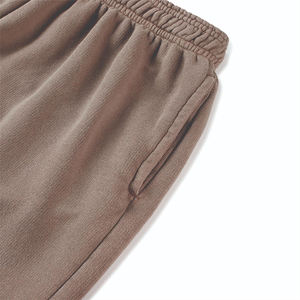 Pantalones cortos deportivos de felpa francesa de algodón 100% para hombre de alta calidad, pantalones cortos informales para correr, gimnasio, pantalones cortos con bolsillos, patrón sólido - Product Image 3