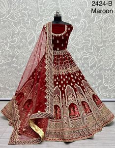 Designer Heavy <b>Net</b> <b>Fabric</b> Party Wear Wedding Lehenga Choli for Adults Collection - Product Image 2
