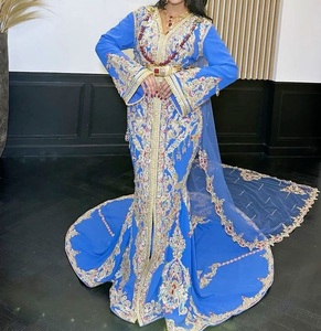 NUEVO HERMOSO E IMPRESIONANTE BORDADO DE ZARI DABKA EN EL DISEÑADOR VESTIDO CAFTÁN CORTADO CON PESCADO PARA FIESTA-WEAR & Wedding @ 2024 - Product Image 1