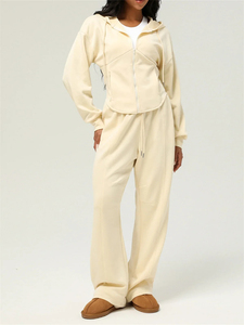Conjunto Deportivo de Dos Piezas para Mujer, Invierno, Grueso, Transpirable, de Poliéster/Algodón, Shorts y Pantalones Deportivos - Product Image 6