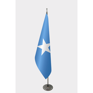 Customizable 3x5ft Indoor Satin/Polyester/Polyester/Plastic/Silk <b>Flag</b> with Aluminum <b>Pole</b>-Somalia Official - Product Image 1