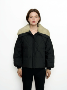 Bubble Puff Custom Shinny Puffer Jacket con capucha Stand Collar High Street Winter Front Logo para hombres - Product Image 6