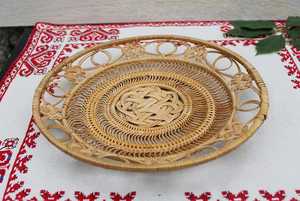 ตะกร้าสานทรงกลมสไตล์วินเทจสำหรับใส่ของในบ้านถาดหวายสำหรับตกแต่ง - Product Image 4