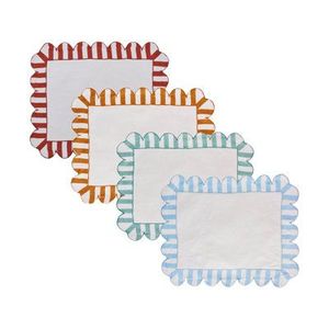 Set de table de mariage européen de luxe en lin avec broderie sur la bordure, réutilisable, lavable, bords propres - Product Image 5