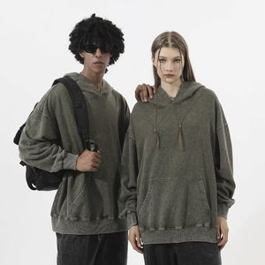 เสื้อฮู้ดดี้ผ้าฝ้ายเฟรนช์เทอร์รี่แบบวินเทจ Y2K ปี 2026 หนัก 350 GSM ทรงโอเวอร์ไซส์ ไหล่ตก ลายกราฟิกแบบฟอกสี - Product Image 3