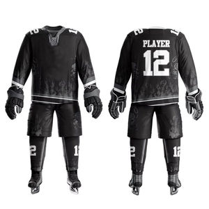Uniforme de Hockey sobre Hielo con Diseño Personalizado Impreso Digitalmente, 100% Algodón y Poliéster de Secado Rápido para Hombres Adultos - Product Image 4