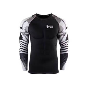Fitness Wear Breathable Quick Dry Eco-Friendly Spandex/Polyester Full Sleeve Light Weight <b>Men</b> <b>Compression</b> <b>Shirts</b> Hot Sale - Product Image 1