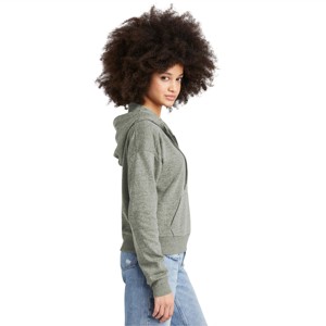 Sweat à capuche gris léger à demi-fermeture éclair pour femmes-Pull à capuche à la mode et polyvalent pour la superposition, idéal pour le printemps - Product Image 4