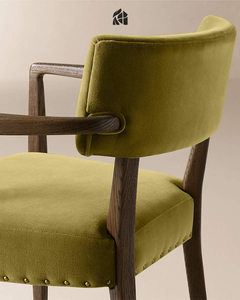 Fauteuil de salle à manger ergonomique moderne et écologique, rembourré, avec structure en bois et coussin en polyester, pour restaurant, café, hôtel et villa - Product Image 6