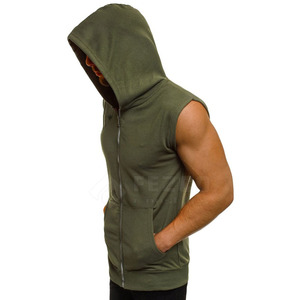 Winter Wear Warm Material Sleeveless Hoodies High Street New Article To Wear Men Sleeveless Hoodies - Product Image 4