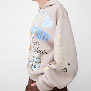 Décontracté, Streetwear, Épaule tombante, Respirant, Écologique, Respirant Manches Longues Personnalisé Logo Imprimé Hoodies Femmes - Product Image 3