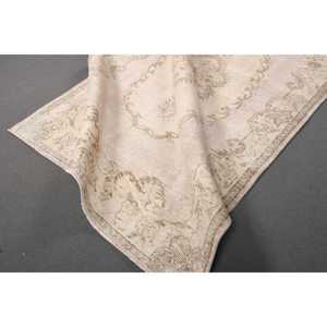 พรมตุรกี 5.2x8.2 ฟุต สีขาวน้ำตาล พรมขนสัตว์โมร็อกโกแบบวินเทจ - Product Image 4