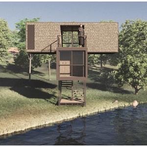 Alta calidad LCB02 28sqm Bungalow Diseño moderno de Vietnam 40HC Material de bambú prefabricado industrial 5 años de garantía Verde - Product Image 5