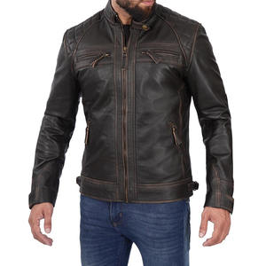 Recién llegado, chaquetas de cuero para hombre de manga larga con cuello levantado, chaquetas de cuero transpirables a prueba de viento con cremallera, prendas de vestir - Product Image 5