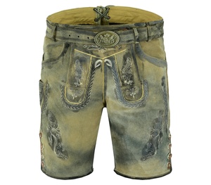 Tela bordada de cintura media Trachten Oktoberfest Lederhosen de cuero bávaro de alta calidad para hombre 2025 temporada - Product Image 1