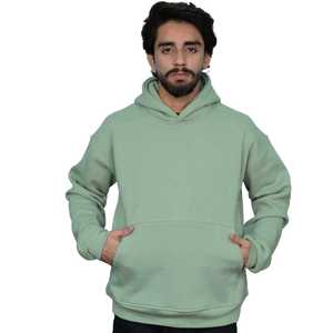 Pas de droits d'importation américain coton vert menthe pull à capuche pour hommes doux polaire personnalisable Streetwear chaud décontracté sweat USA - Product Image 1