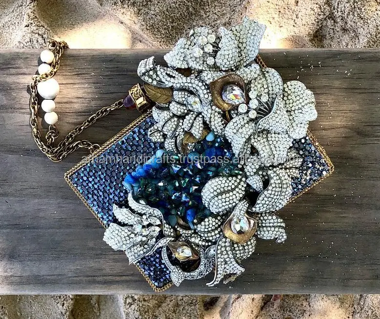 Contemporary mother of pearl clutch bag hot selling Nigeria women bag most exclusive brass mop bag for women BY LUXURY CRAFTS