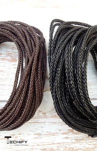 100% véritables cordons en cuir naturel cordon en cuir tressé artisanal pour collier Bracelet cordon en cuir tressé carré fait à la main - Product Image 3