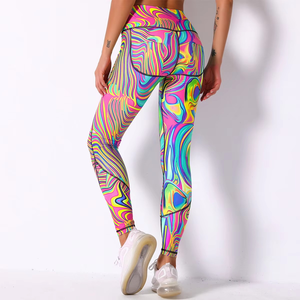 Logotipo personalizado de alta calidad Color a juego Tie Dye Leggings sin costuras Deporte Yoga Leggings Naked Feeling Yoga Leggings Original - Product Image 4