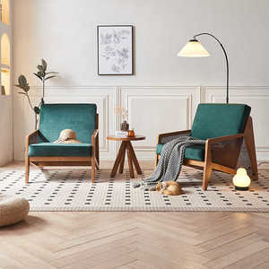 Sillas de salón de mimbre tejidas de madera maciza de diseño moderno, muebles comerciales para cafetería, Villa, comedor, sala de estar de Hotel - Product Image 3