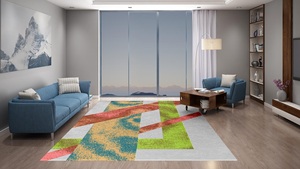 Tapis en laine et soie noué à la main, résistant aux taches, antidérapant, taille personnalisée, design pour la maison, le bureau, le salon, la chambre à coucher, la salle de bain - Pas de MOQ - Product Image 2