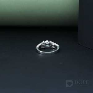 Moissanite Engagement <b>Rings</b> Unisex Round Brilliant <b>Split</b> Shank 925 Sterling Silver Stainless Steel Lab Created Daily Wear - Product Image 4