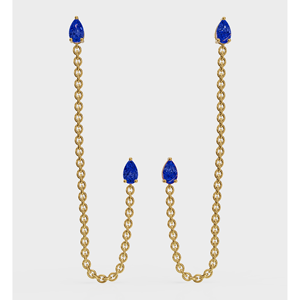 Chaîne d'oreille en saphir, accessoire pour cheveux - Product Image 6