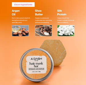 Masque capillaire solide pour hydrater et réparer les cheveux secs et abîmés, soin profond pour des cheveux doux, lisses et sains - Product Image 3