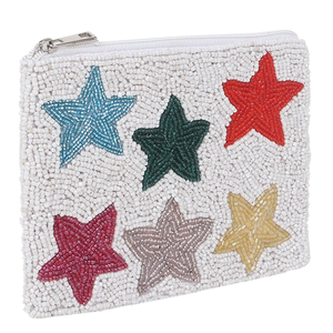 Porte-monnaie perlé coloré fait à la main pour les adolescents personnalisé poche à fermeture éclair portefeuille d'argent pochette perlée en gros - Product Image 2