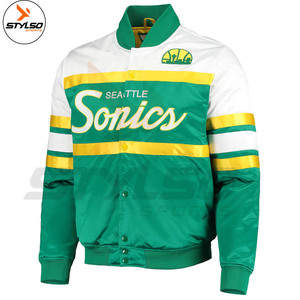 Blouson aviateur en satin de polyester de haute qualité Veste universitaire de baseball d'hiver avec capuche Style Letterman Fabriqué au Pakistan - Product Image 3