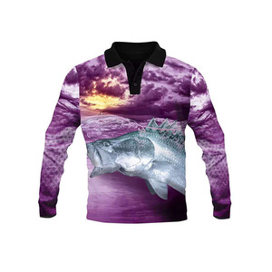 Polos de pesca elegantes, diseño de tela transpirable de secado rápido para ropa de pesca - Product Image 1