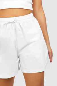 Shorts de plage décontractés pour femmes, logo personnalisé OEM, été, poche, coupe régulière, coton confortable, respirant, séchage rapide, taille élastique - Product Image 2