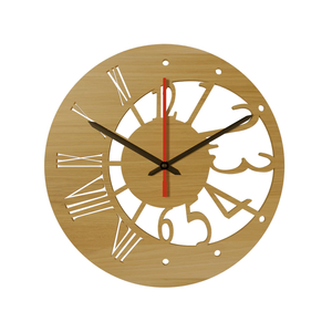 Horloge murale en bois classique au design gravé Fabricant et exportateur Fantaisie Nouveau design Horloge de décoration murale Top Exportateur Inde - Product Image 3