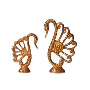 Adorno Decorativo de Dos Camellos Plateados al Estilo Real con Detalles Intrincados y Diseño de Copa Central para Interiores de Lujo - Product Image 6