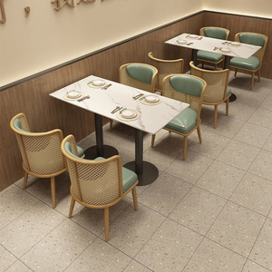 Muebles de cafetería hechos a medida restaurante de comida rápida café verde cabina asientos modernos - Product Image 4