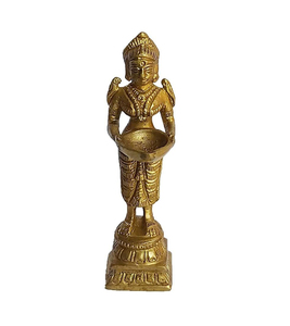 ของตกแต่งบ้านและห้องครัวคู่ทำจากทองเหลือง Deeplaxmi Showpiece สำหรับตกแต่ง Pooja Aarti - Product Image 1